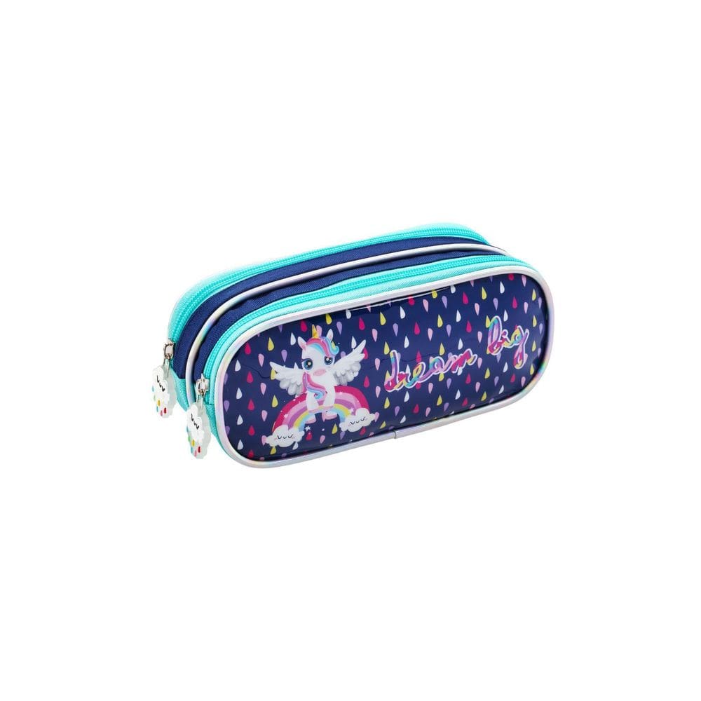 Estojo Escolar Penal Unicórnio - Azul