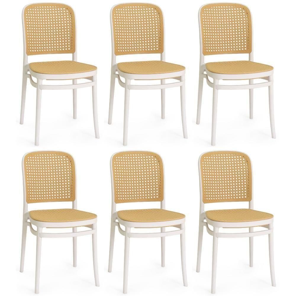 Kit 6 Cadeiras De Jantar Roma Para Sala E Cozinha - Branco
