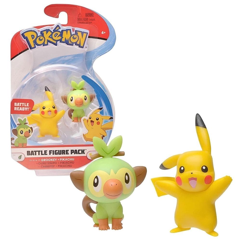 Caixa Temática 2 Miniaturas Pokémon - Pikachu/Grookey