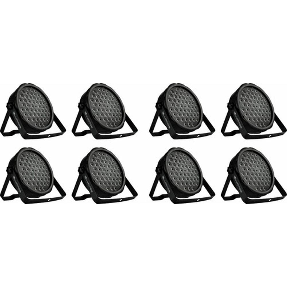 Kit 8 Refletor Led Par 64 54 Leds 2W Rgbw Slim 54X2 Luminos
