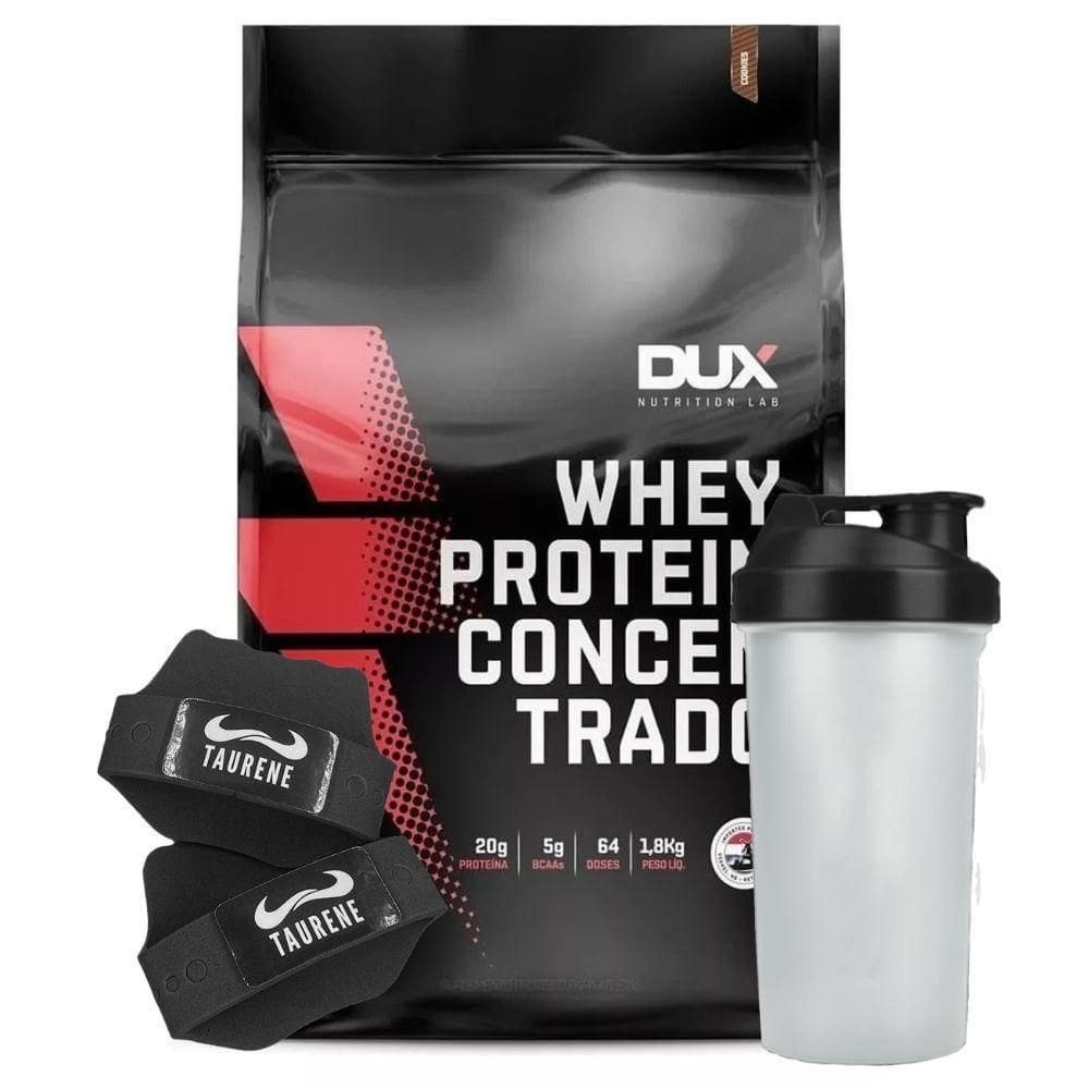 Whey Concentrado Cookies 1,8Kg Luva Taurene +  - Dux