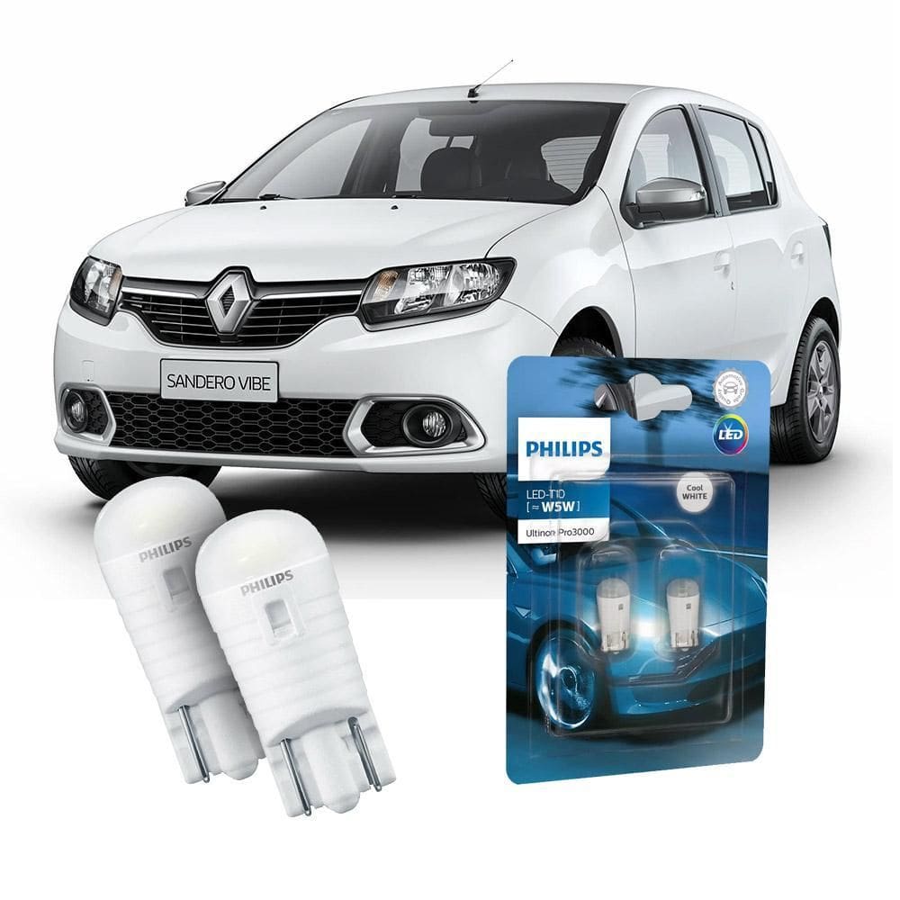 Par Lâmpada Led Farolete Sandero Philips Ultinon