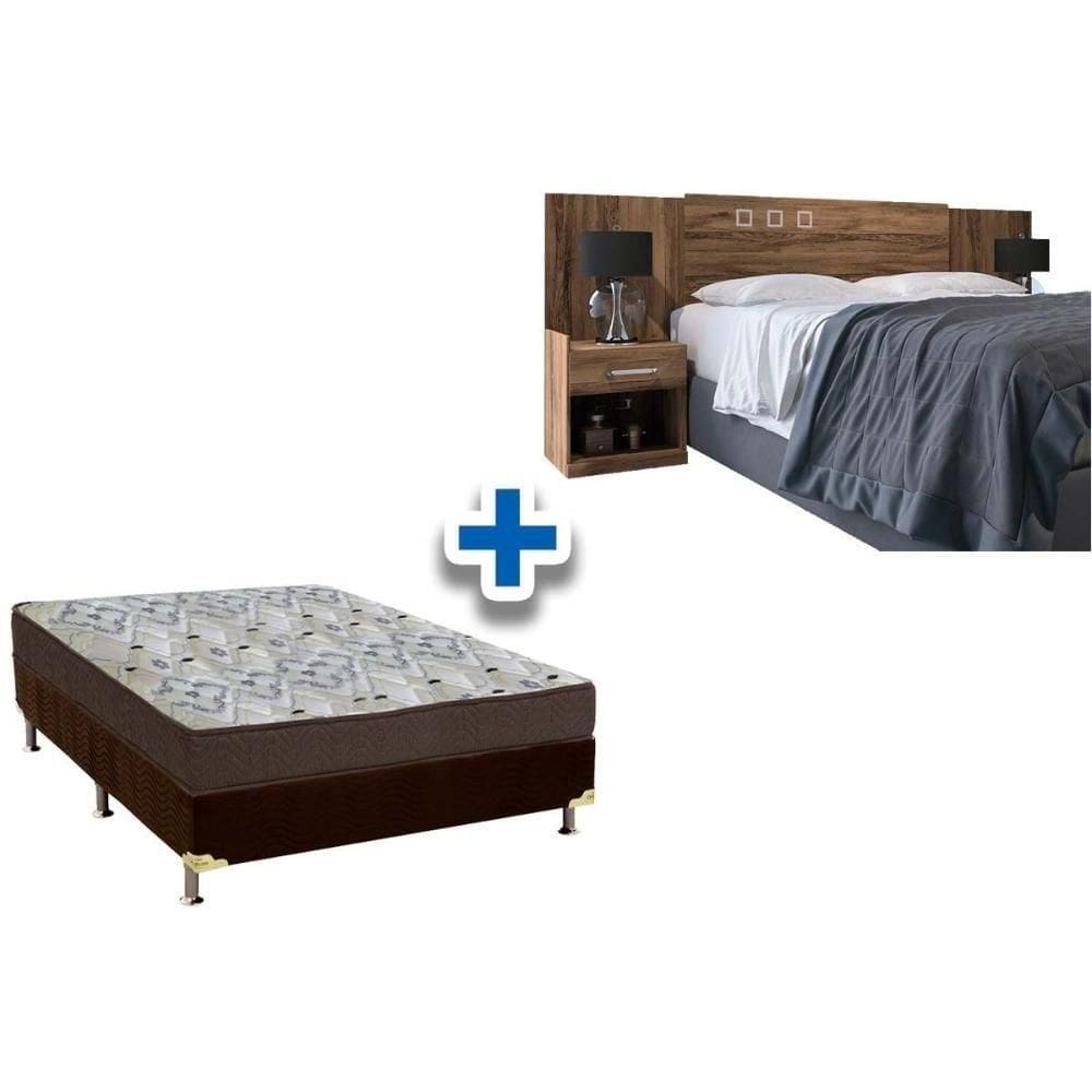 Cama Box Casal Crc + Colchão D45 Iso 150 Ortobom + Cabeceira Plus Demolição