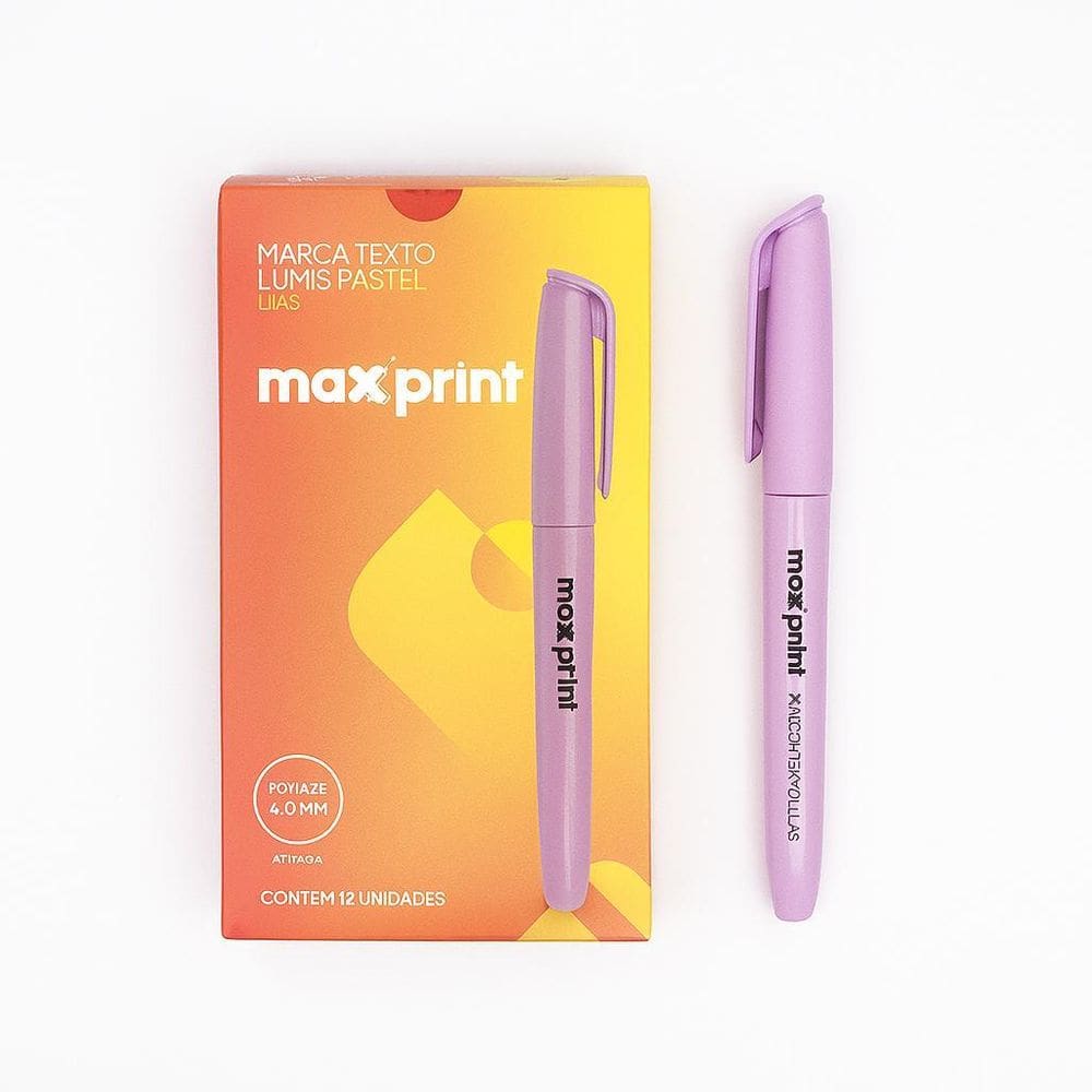 Caneta Marca Texto Lumis Pastel Maxprint Un Lilas Pastel