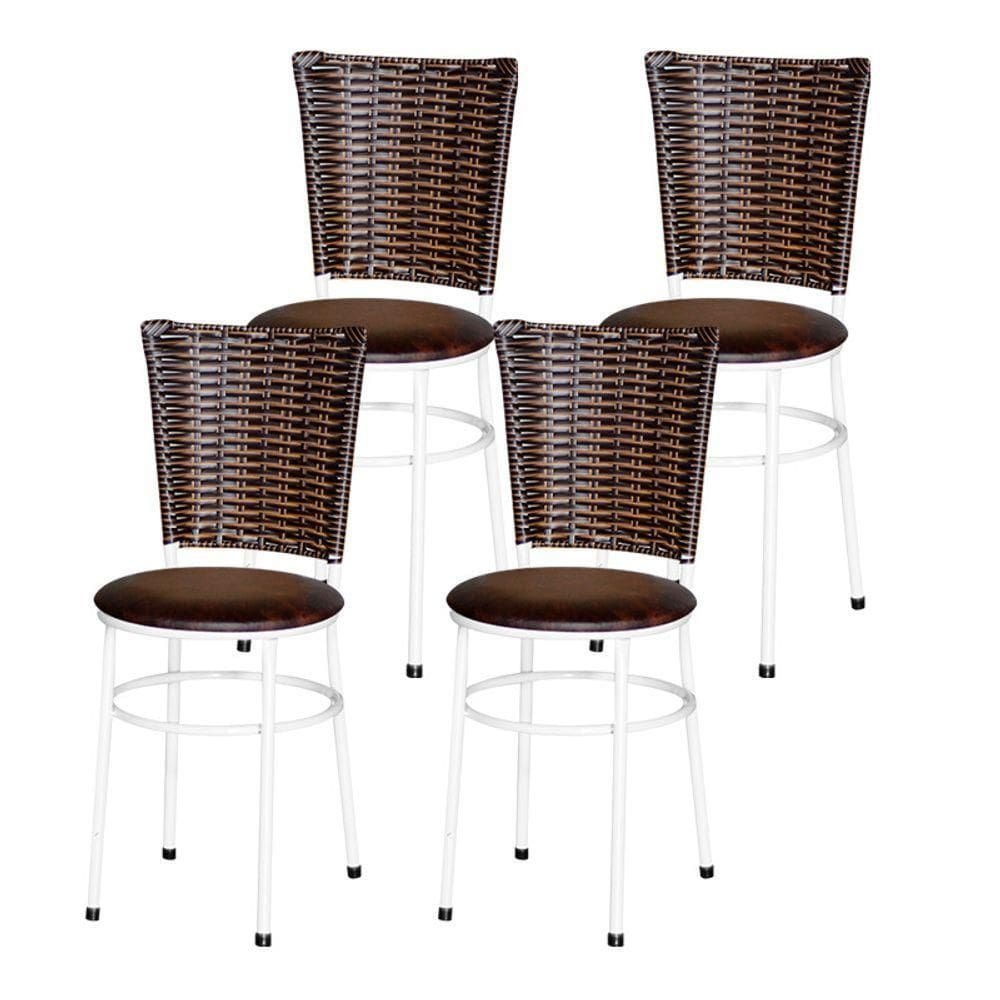 4 Cadeiras Para Mesa Branca Hawai Avelã Branco