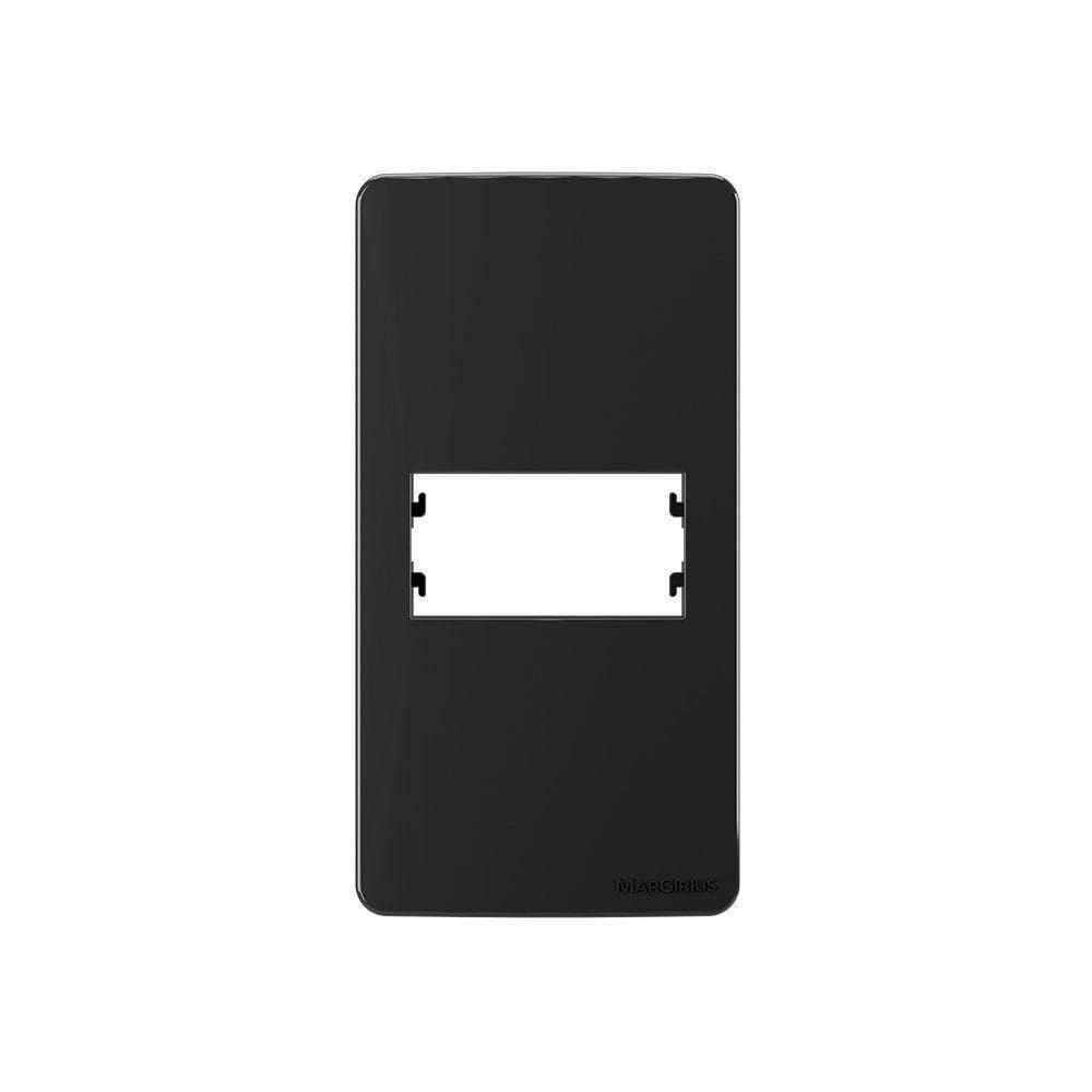 Placa Para Condulete Com Suporte Margirius Sleek Caixa 1 Para 1 Módulo Preto Ebony