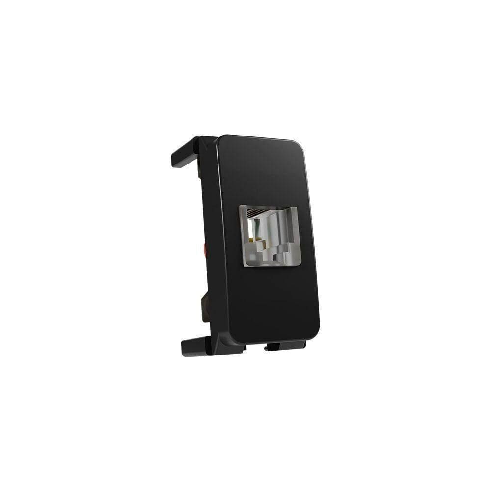 Módulo Tomada Para Telefone Padrão Americano Margirius B3 Colors Rj11 4 Fios Preto Ebony