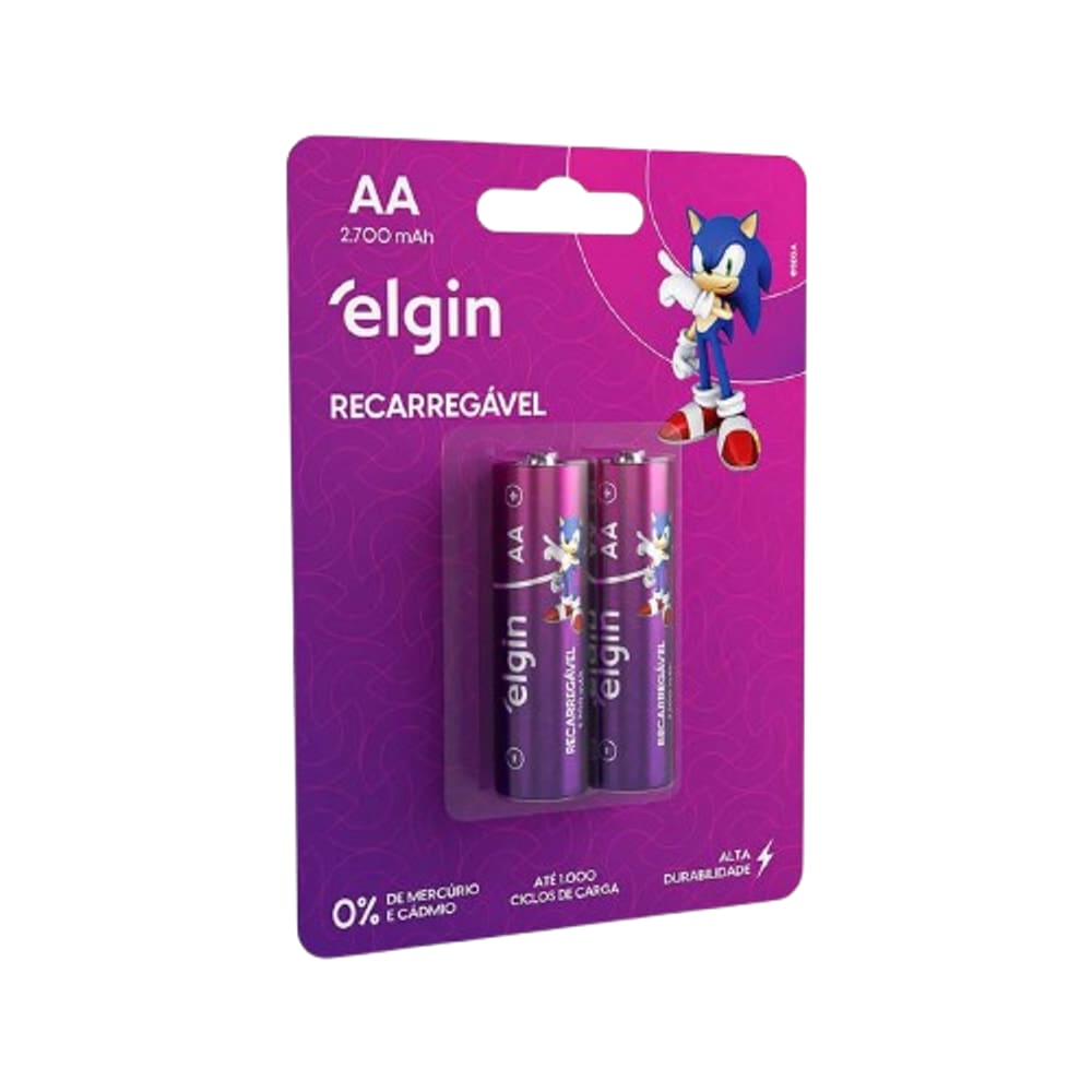 Pilha AA ELGIN RECARREGÁVEL 2700mAh