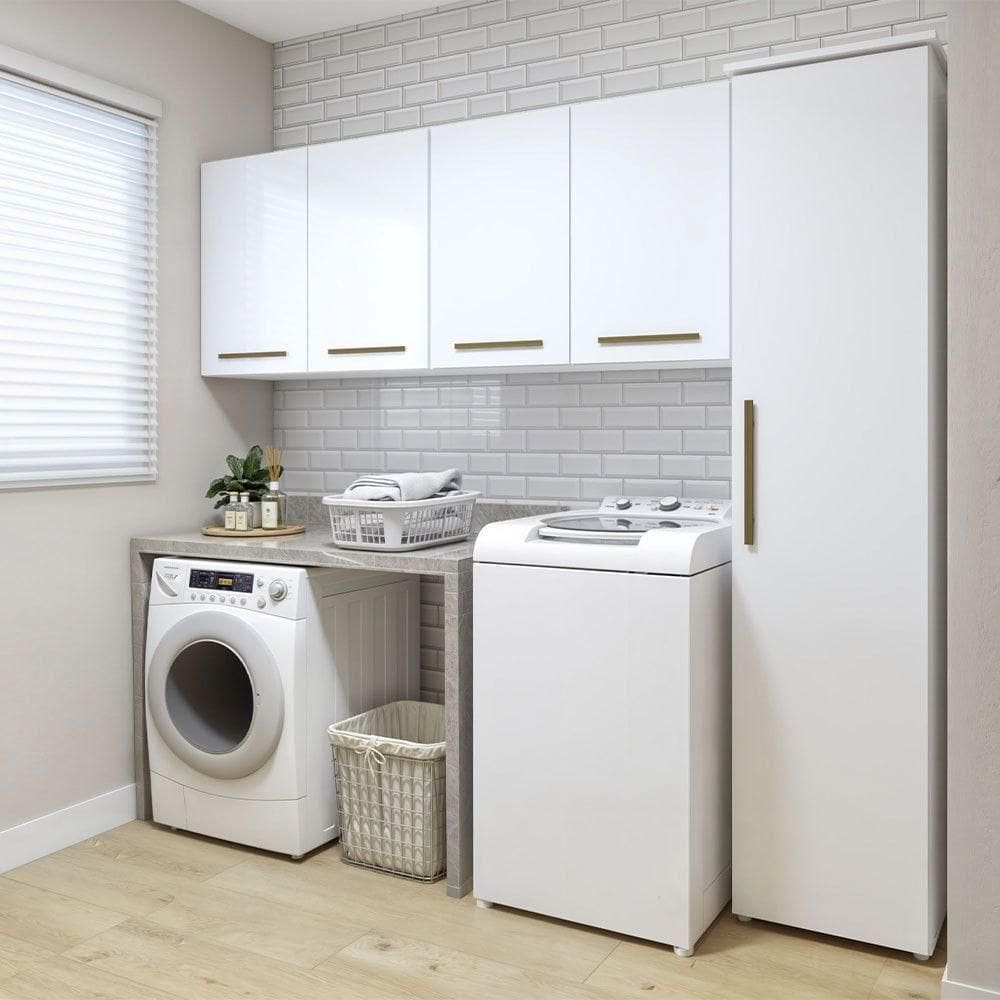 Lavanderia Guarulhos 1 Arm Multiuso E 2 Aéreos Kaiki Móveis Branco