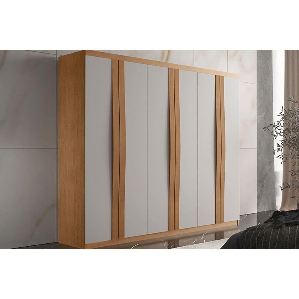 Guarda Roupa 6 Portas E 2 Gavetas Grécia /off White - Rufato