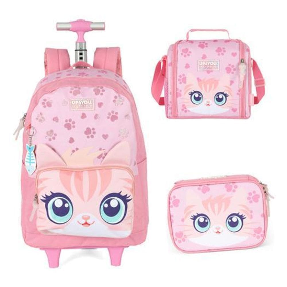 Kit Mochila Rodinhas Gato Coelho Unicórnio Up4You