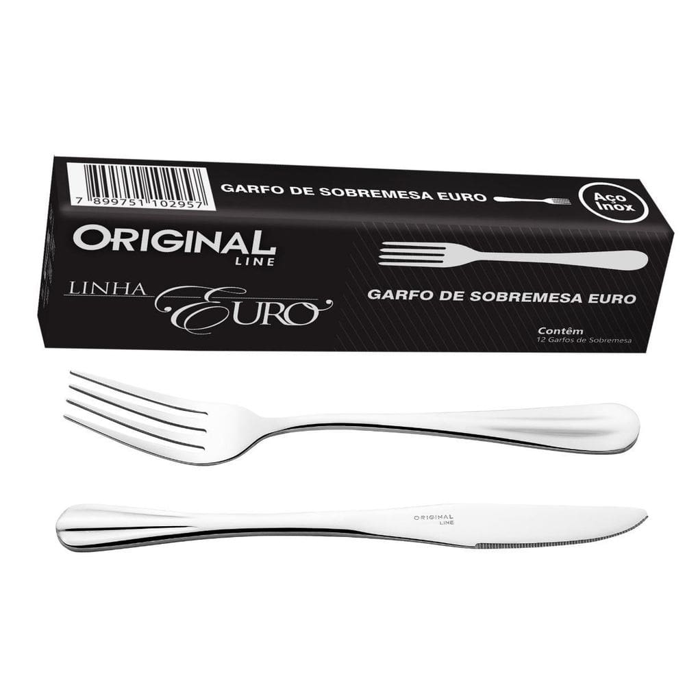 12 Garfos E 12 Facas Sobremesa Inox - Talheres