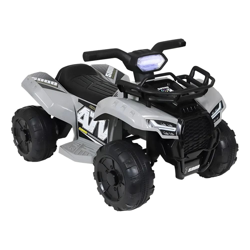Quadriciclo Elétrico Infantil 6v Cinza Bel Luz E Som 20 Kg
