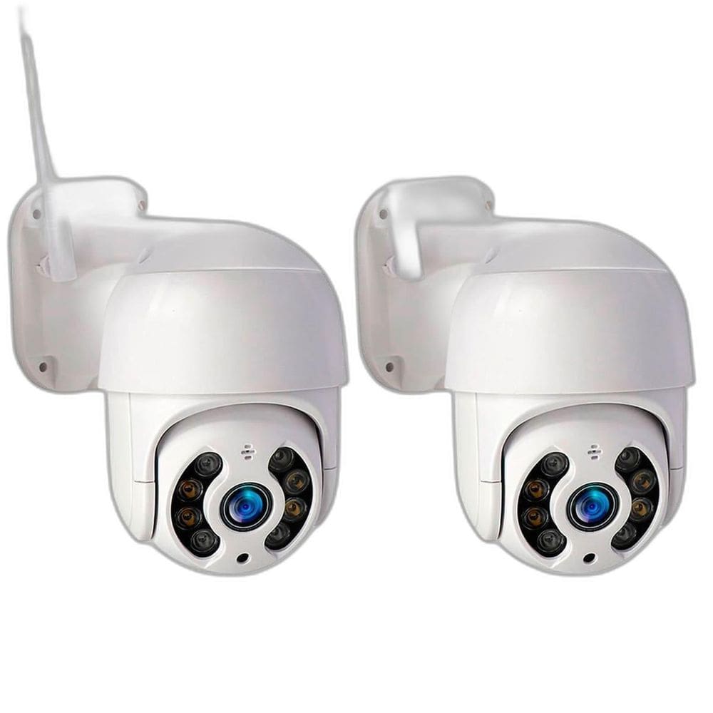 Kit 2 Câmeras de Segurança Externa Wifi Panorâmica