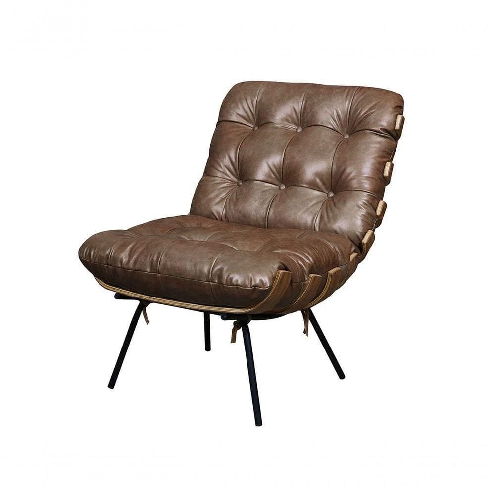 Poltrona De Couro Costela - Marrom Bicolor - Mempra