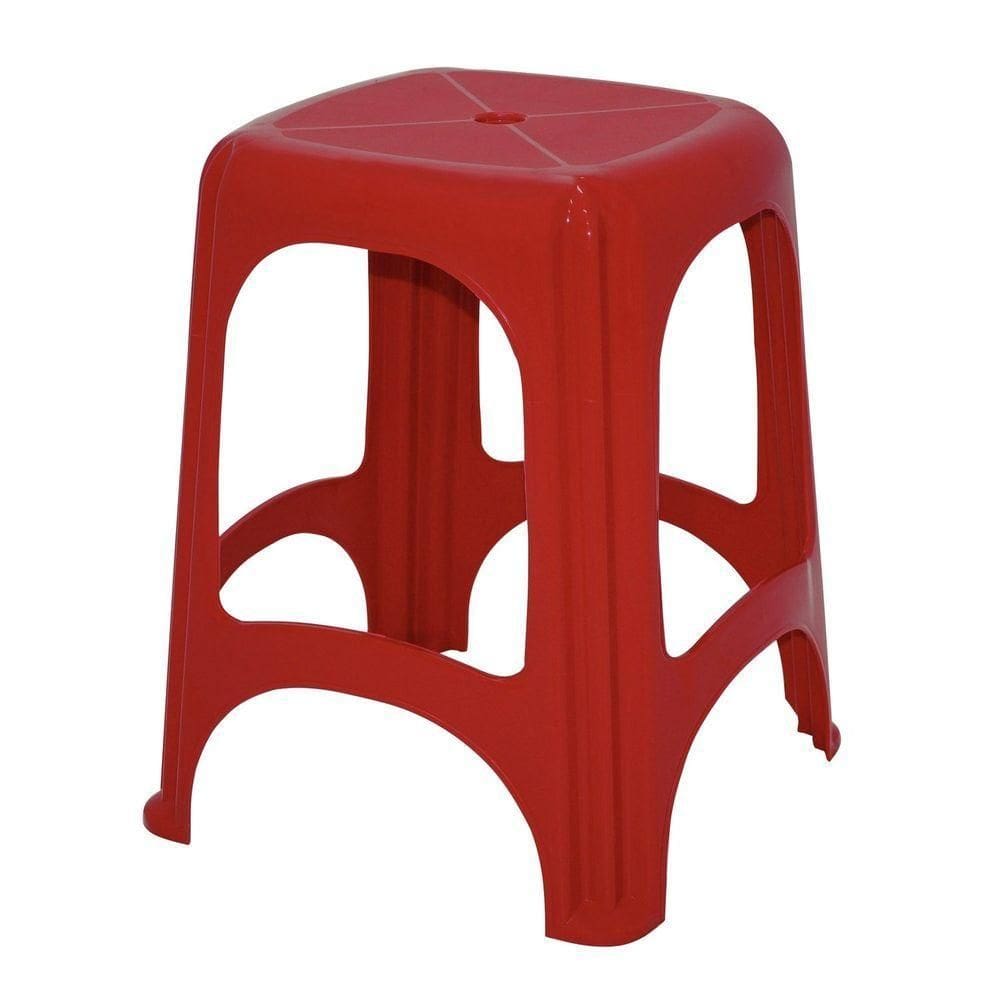 Banqueta Tramontina Niterói Em Polipropileno Vermelho Tramontina
