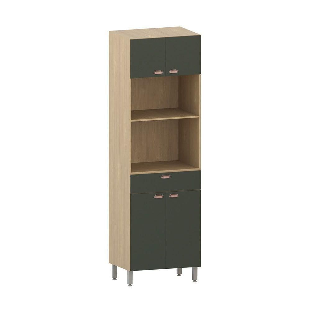 Paneleiro 70cm 3 Portas 1 Gaveta Freijó/verde Amalfi