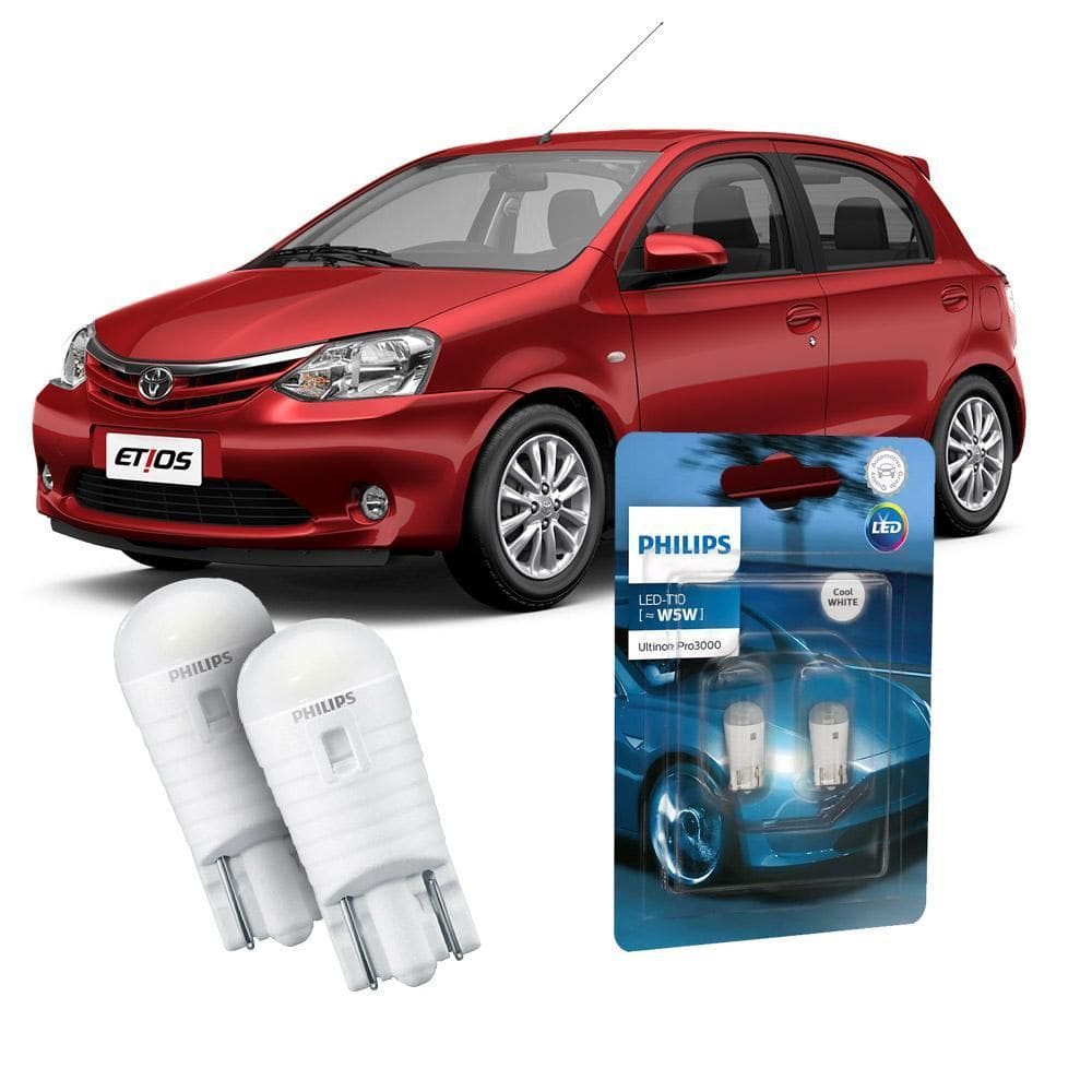 Par Lâmpada Led Farolete Etios Philips Ultinon