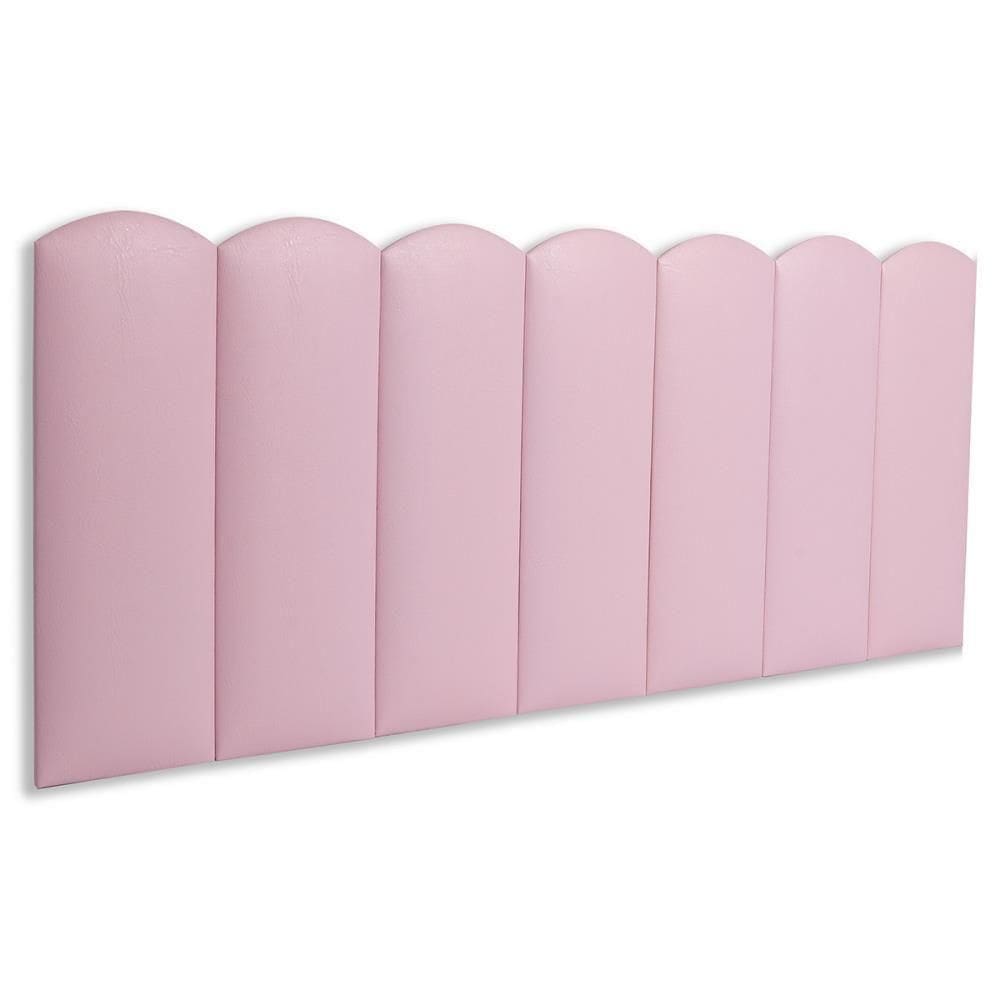 Cabeceira Casal Kit 7 Placas Modelo Nuvem - Courino Rosa