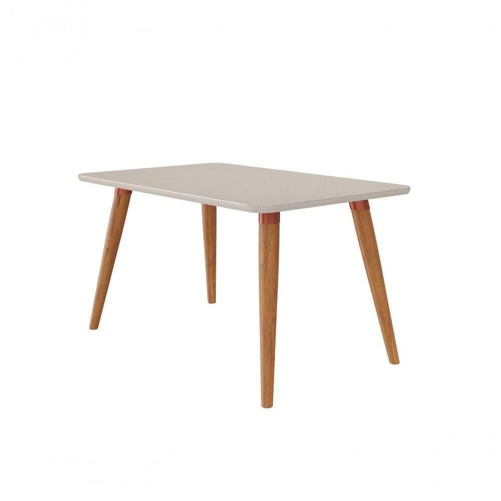 Mesa De Jantar Com 4 Lugares 130cm Adele Madeira/off White Cimol Móveis