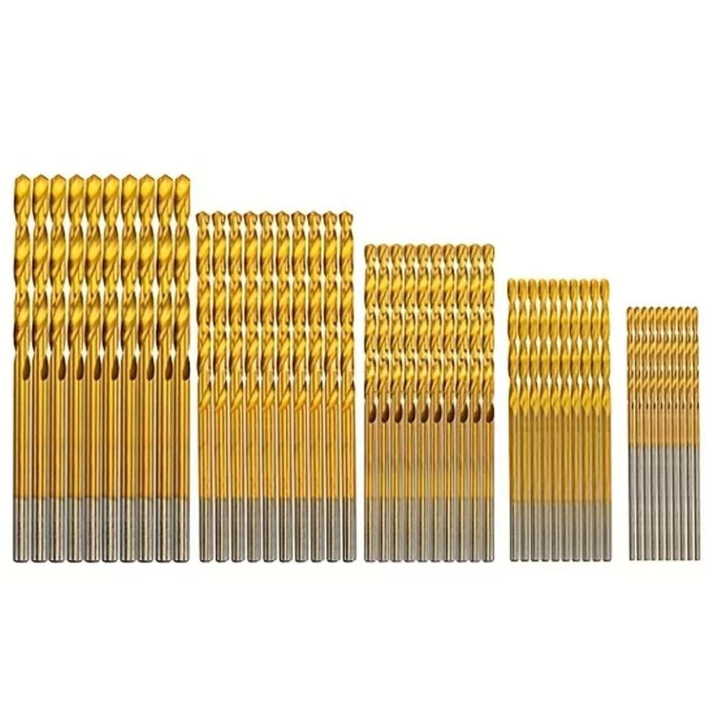 Kit 50 Brocas 1 A 3Mm Aço Rápido Hss Titânio Micro Retíficas