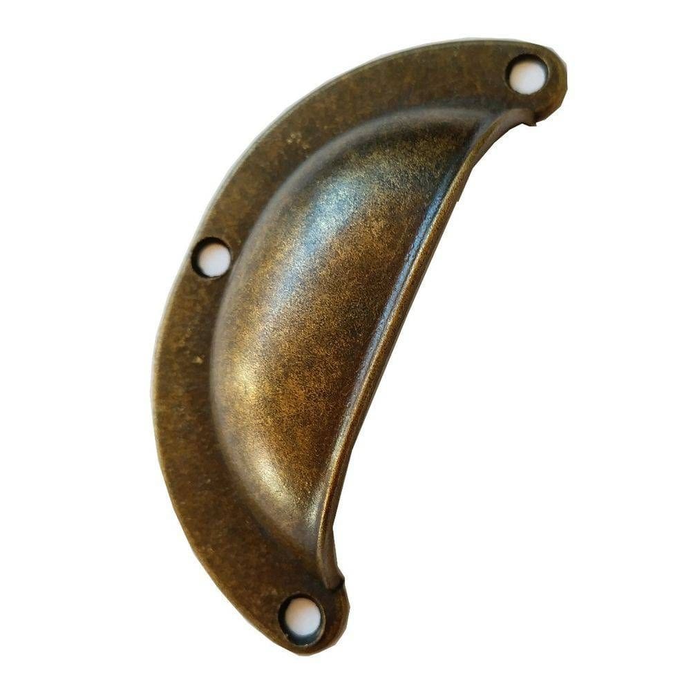 Puxador Concha Colonial Ouro Velho Para Moveis Kit 6 Unidade