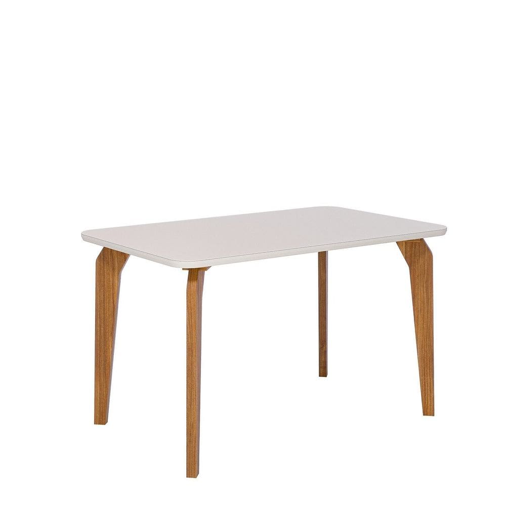 Mesa para Sala de Jantar 130cm com Vidro Papaia Off White
