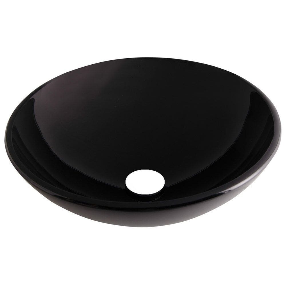Cuba de Vidro 31cm sem Válvula Jaspe Astra Preto