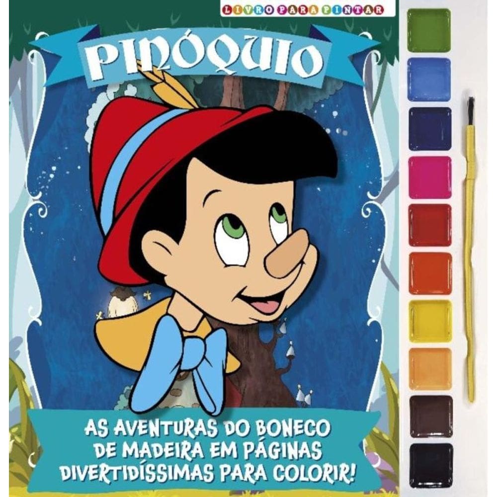 Pinóquio Livro Para Pintar Com Aquarela