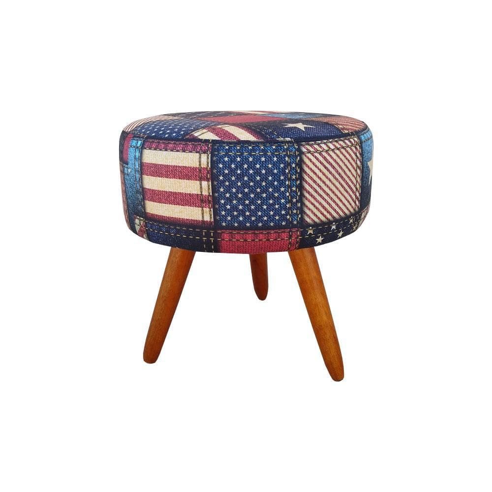 Puff Banqueta Magnus Redondo Castanho Eua