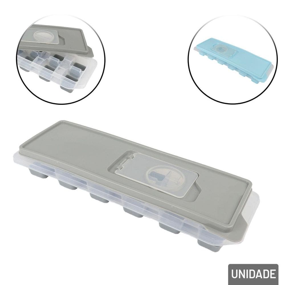 Forma Para Gelo Silicone 26x9cm com Tampa Color - Tudo em Caixa