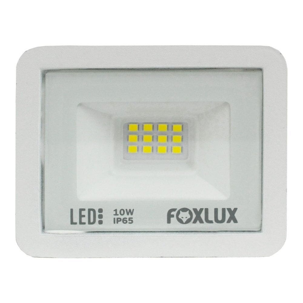 Refletor Led 10w Bivolt Luz Fria Foxlux Branco