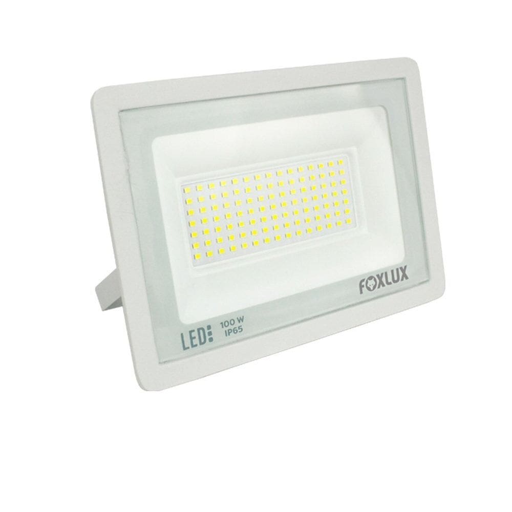 Refletor Led 100w Bivolt Luz Fria Foxlux Branco