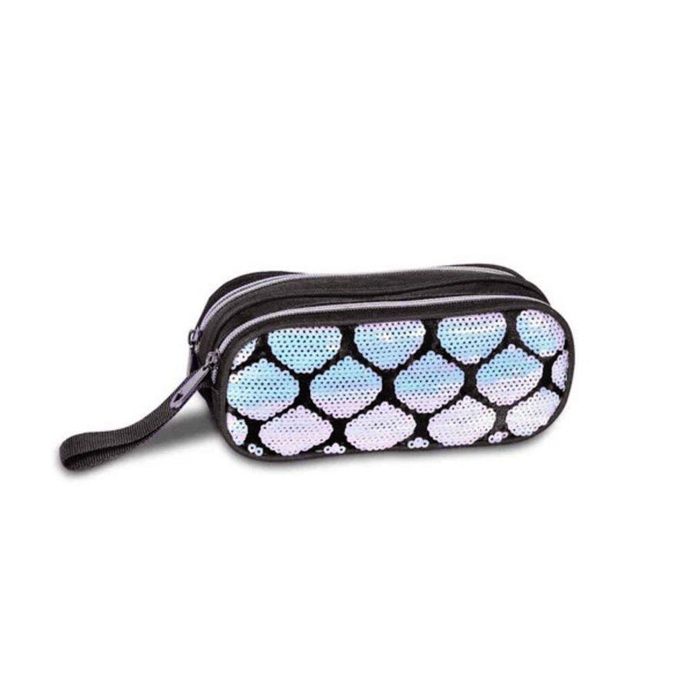 Estojo Escolar Duplo Escamas Sereia Paete