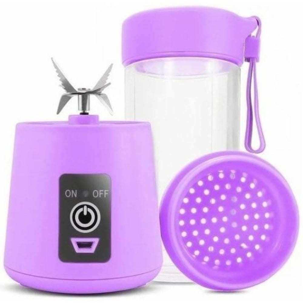 Mini Liquidificador Portátil Shake Suco Recarregável Roxo