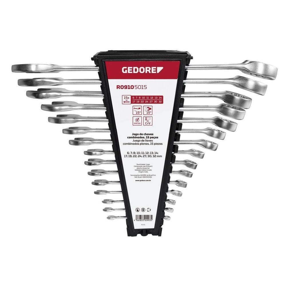 Jogo Chave Fixa 6 A 32Mm 12 Peças Gedore Red