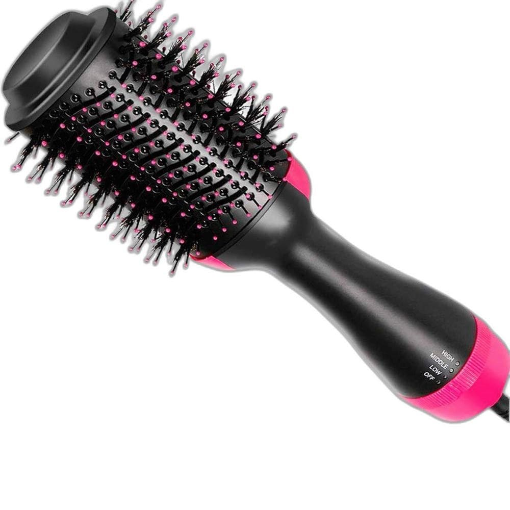 Escova De Cabelo Alisadora Elétrica Rosa E Preto