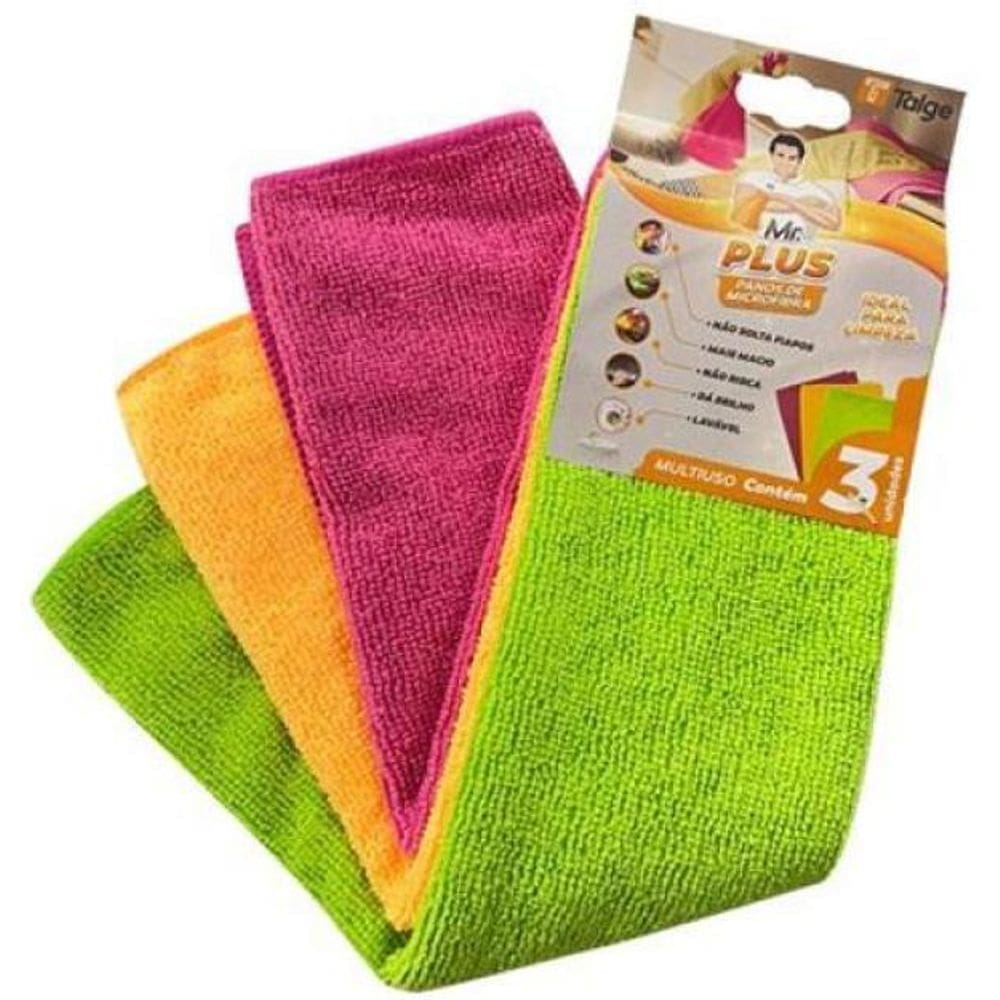 Panos Multiuso Microfibra C/3Un - 30X38Cm - Talge