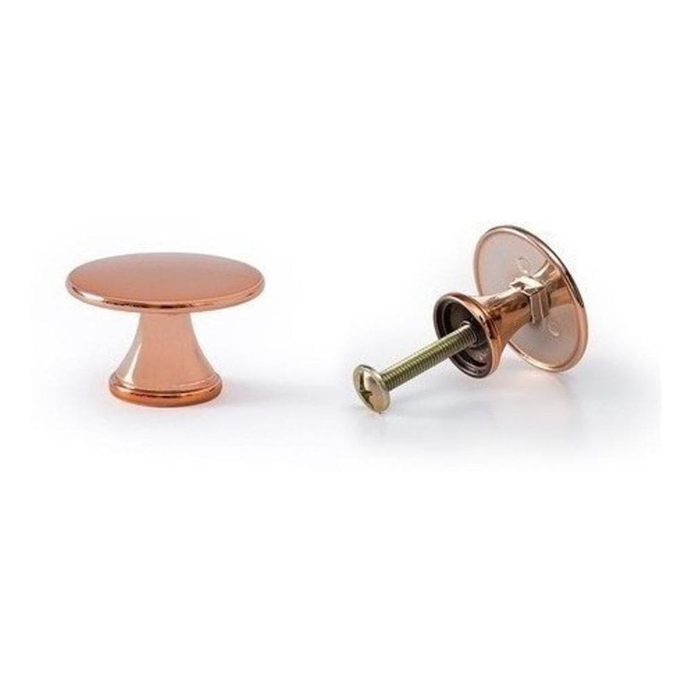 Kit Puxador Redondo Dourado Ponto Rose Gold Kit 16 Peças