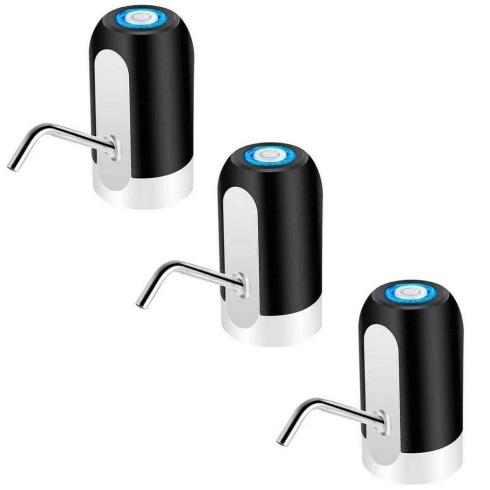 3 Bomba Dispenser Recarregável Usb Bebedouro Galão água Pre