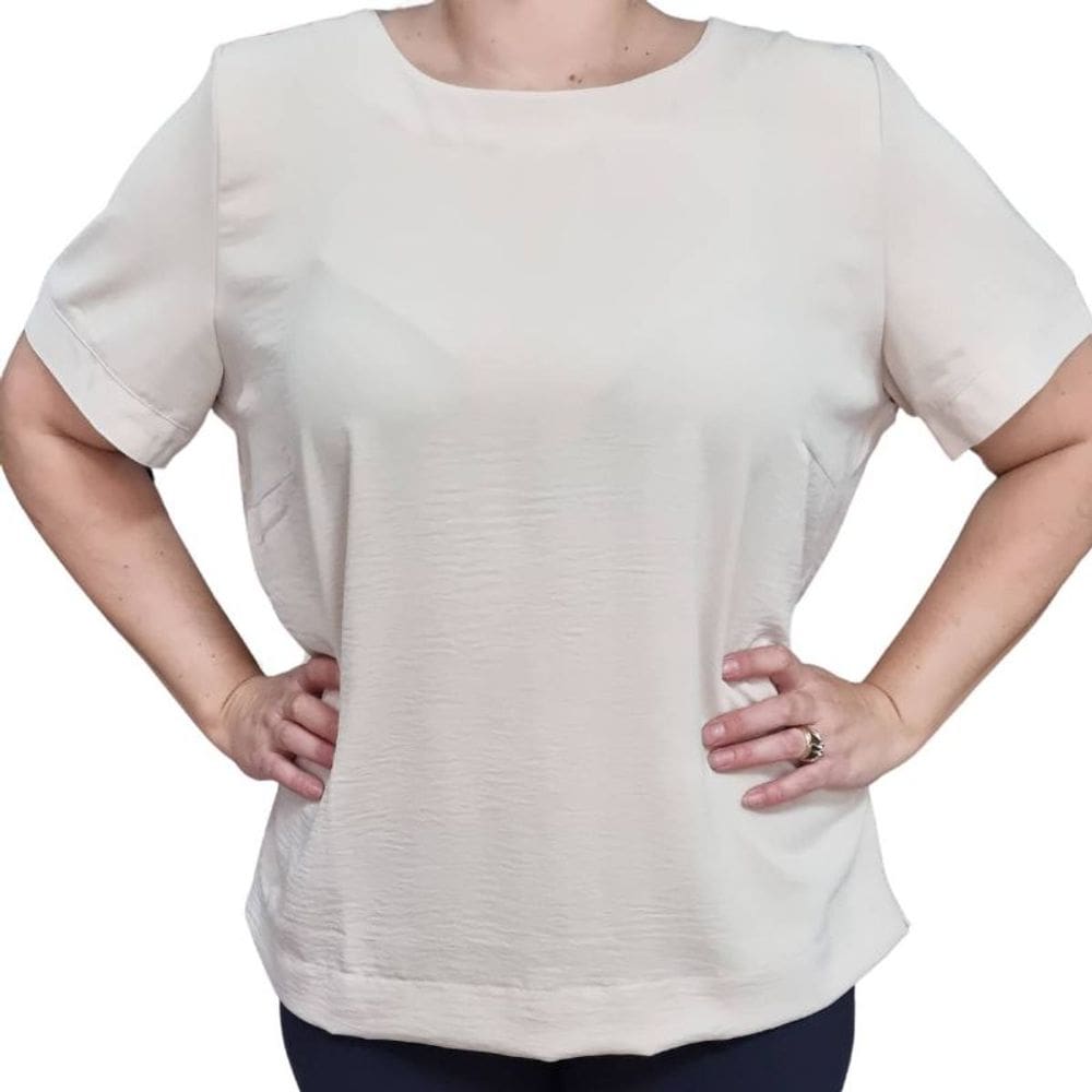 Blusa Feminina Air Flow Bege Plus Size R & C