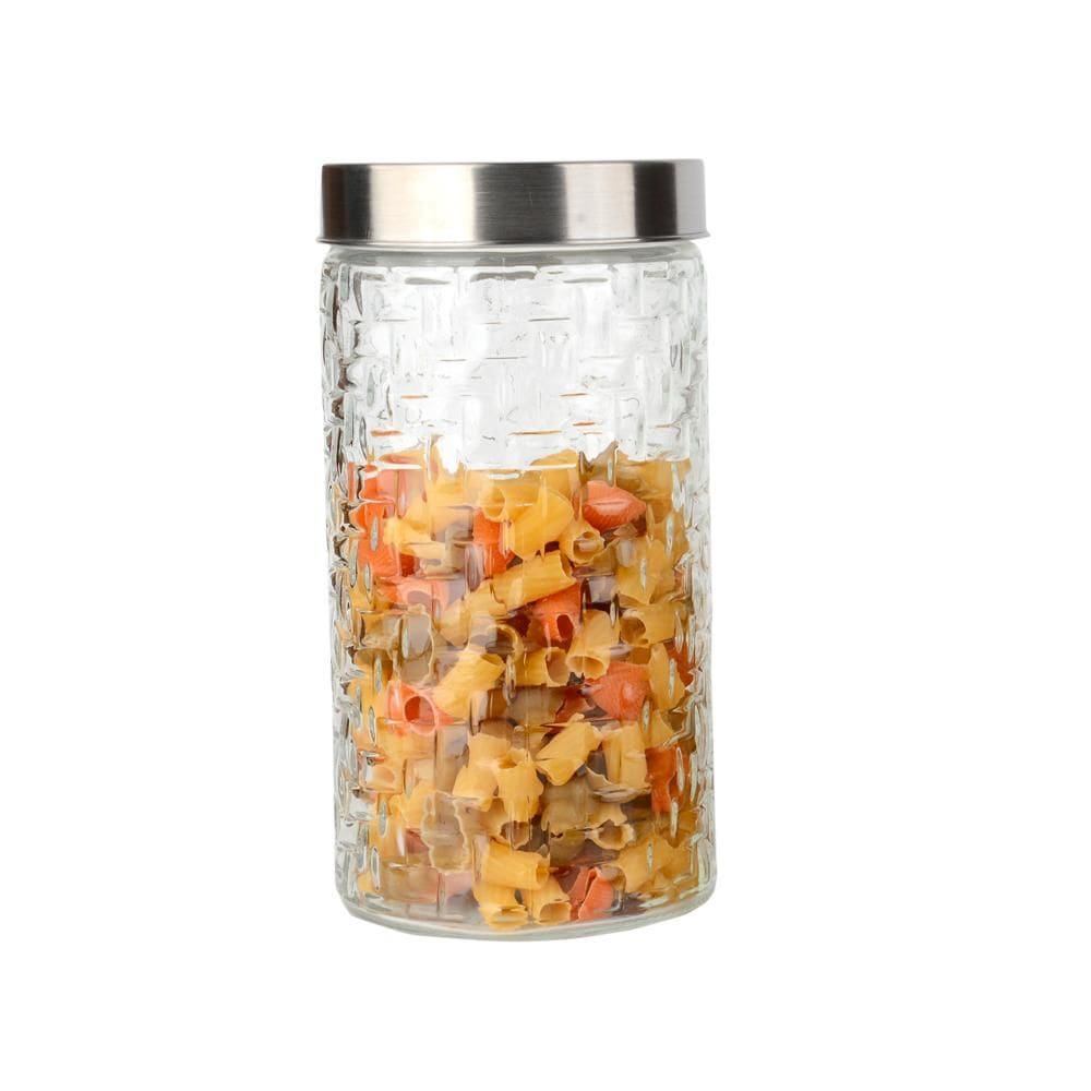 Pote Vidro Rattan Tampa Inox 1700ml Class Home