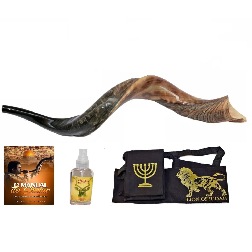 Shofar De Chifre Antilope + Livro + Capa - 76 - 80 Cm