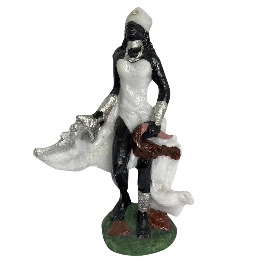 Escultura Iansã Balé Branca 14 Cm Em Resina