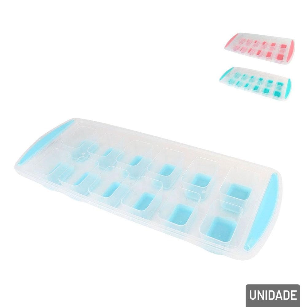 Forma Para Gelo Plástico Silicone 34,5x14cm Color - Tudo em Caixa