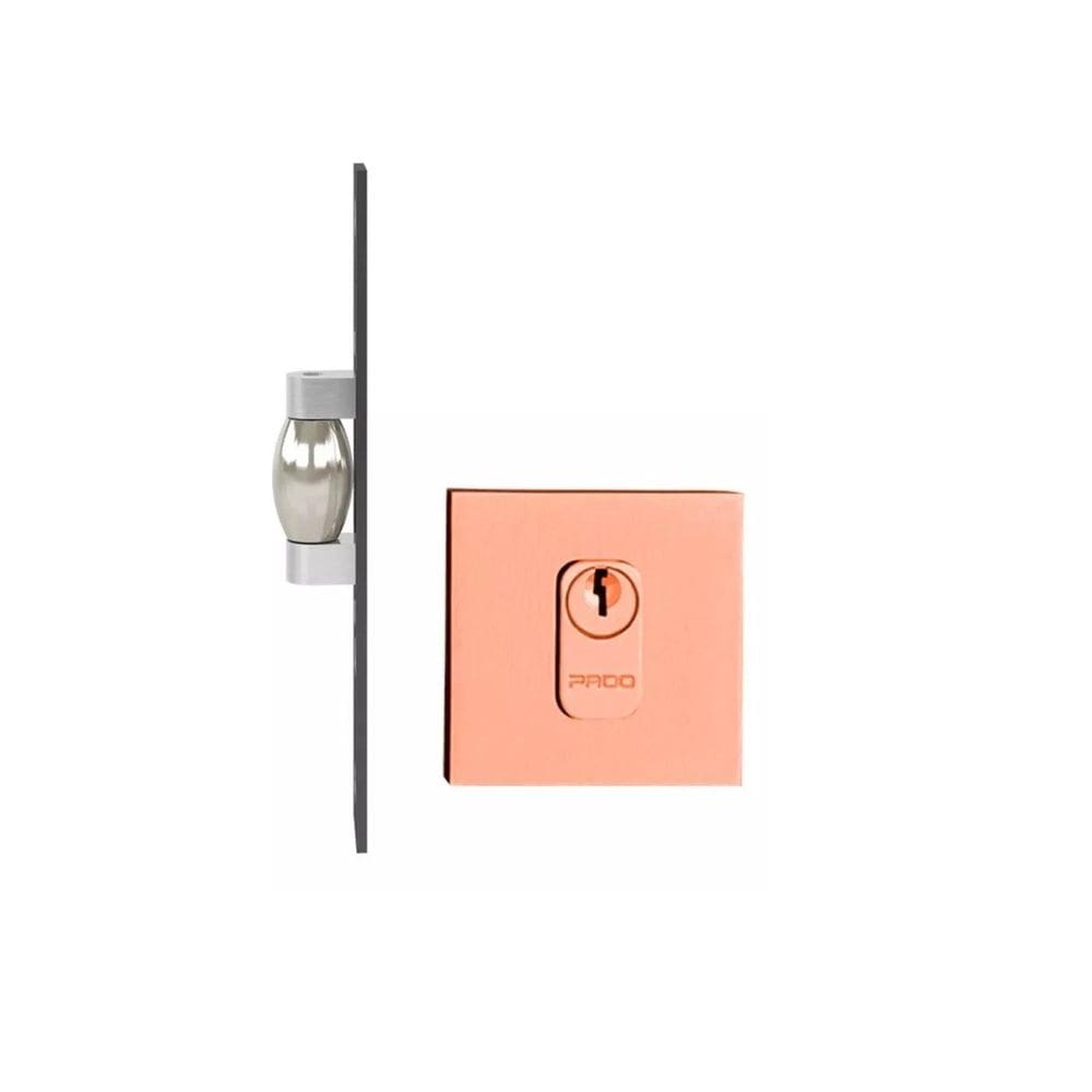 Fechadura Trava Rolete Porta Pivotante Pado Rose Quadrada