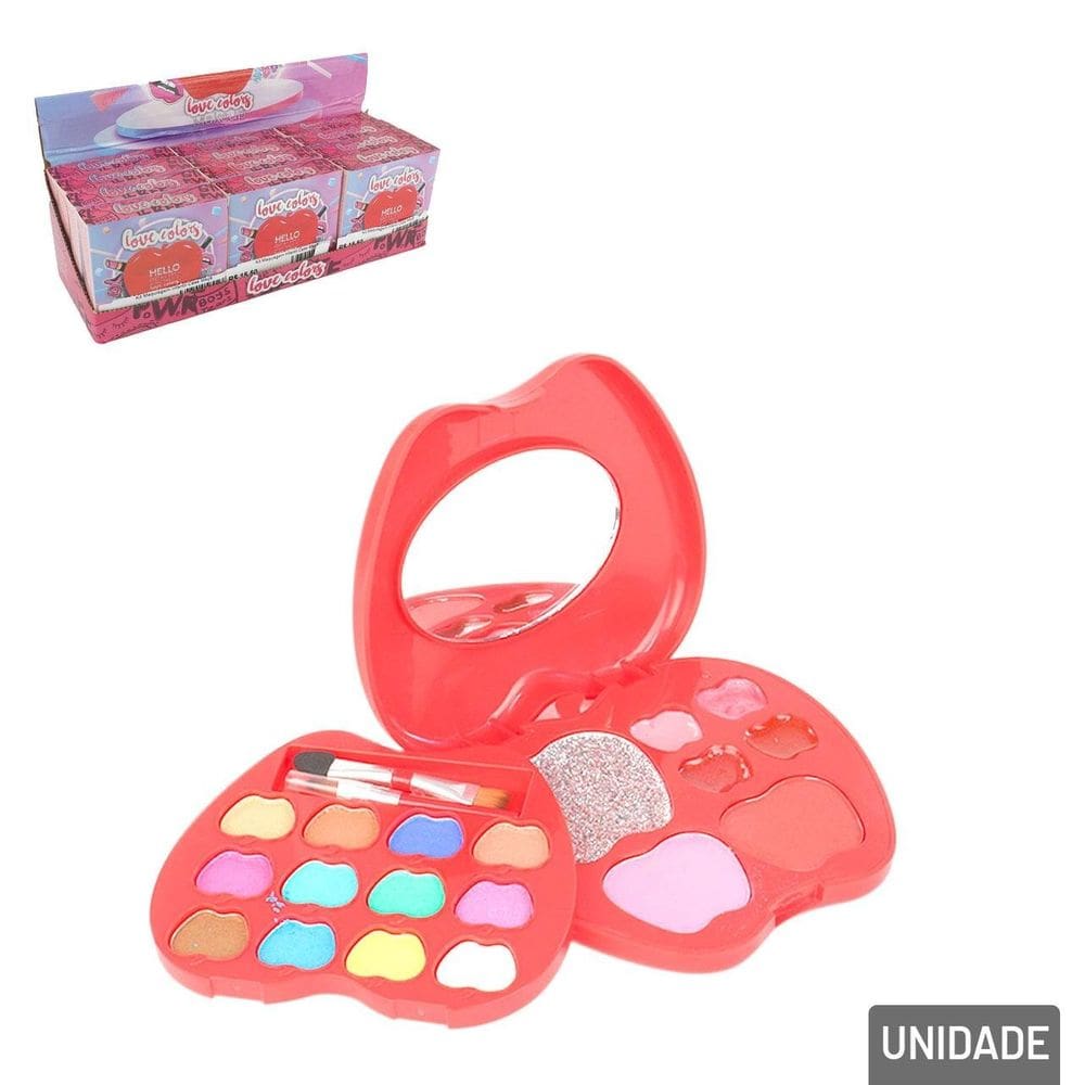KIT Maquiagem Infantil Case Maçã - Tudo em Caixa