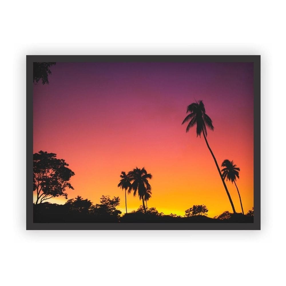 Quadro Decorativo Paisagens Variadas Moldura Preta Mod 08
