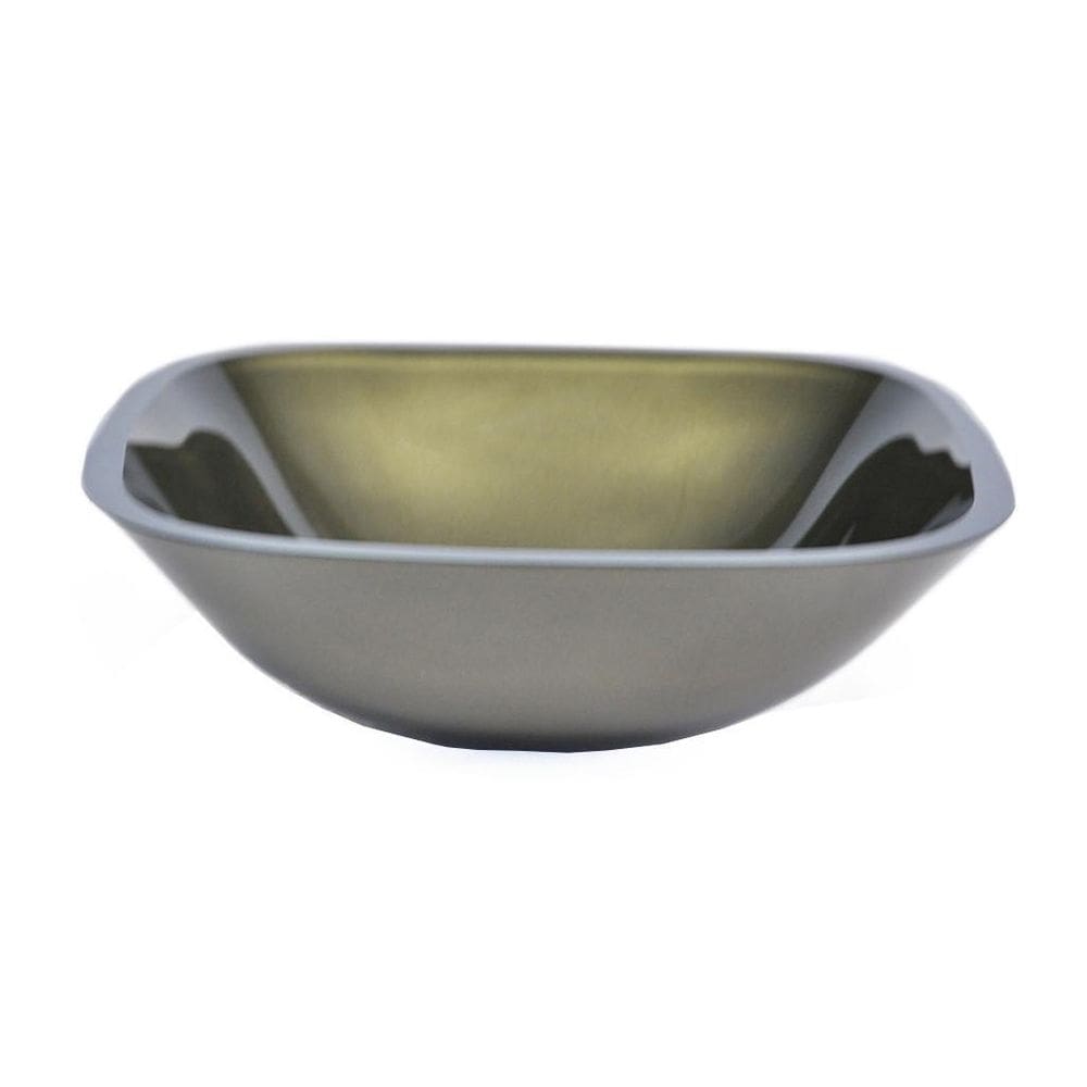 Cuba De Vidro Quadrada 35Cm Ouro Envelhecido