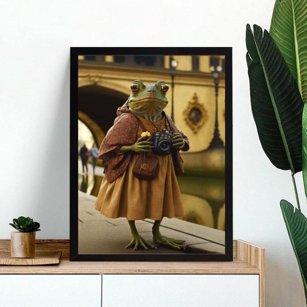 Quadro Decorativo Perereca Véia 33X24Cm - Com Vidro